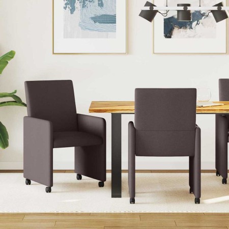 Sillas de Comedor con Ruedas con ruedas 2 pcs Marrón oscuro en Sillas de comedor | Comprar online en Foru.es