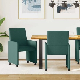 Sillas de Comedor con Ruedas 2 pcs Verde oscuro 57 x 66 x 94 cm en Sillas de comedor | Comprar online en Foru.es