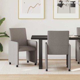 Sillas de Comedor con Ruedas 2 pcs Taupé 57 x 66 x 94 cm tela en Sillas de comedor | Comprar online en Foru.es