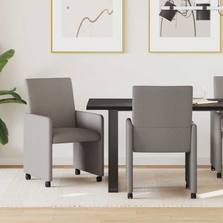 Sillas de Comedor con Ruedas 2 pcs Taupé 57 x 66 x 94 cm tela en Sillas de comedor | Comprar online en Foru.es