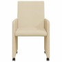 Sillas de Comedor con Ruedas 2 pcs Crema 57 x 66 x 94 cm tela en Sillas de comedor | Comprar online en Foru.es
