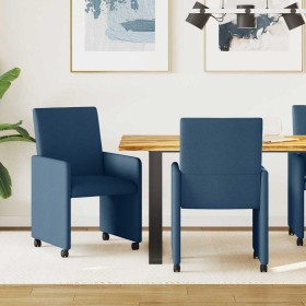 Sillas de Comedor con Ruedas 2 pcs Azul 57 x 66 x 94 cm tela en Sillas de comedor | Comprar online en Foru.es
