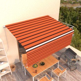 Toldo retráctil manual con persiana naranja y marrón 4,5x3 m en Toldos | Comprar online en Foru.es