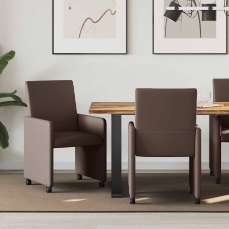 Sillas de Comedor con Ruedas 2 pcs Marrón 57 x 66 x 94 cm en Sillas de comedor | Comprar online en Foru.es