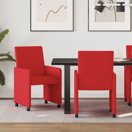 Sillas de Comedor con Ruedas 2 pcs Rojo 57 x 66 x 94 cm en Sillas de comedor | Comprar online en Foru.es