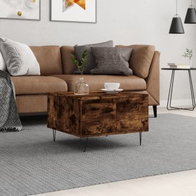 Mesa de centro madera contrachapada roble ahumado 55x55x36,5 cm de vidaXL, Mesas de centro - Ref: Foro24-830761, Precio: 54,7...