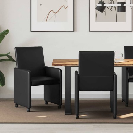Sillas de Comedor con Ruedas 2 pcs Negro 57 x 66 x 94 cm en Sillas de comedor | Comprar online en Foru.es