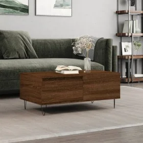 Mesa de centro madera contrachapada marrón roble 90x50x36,5 cm de vidaXL, Mesas de centro - Ref: Foro24-830811, Precio: 49,21...