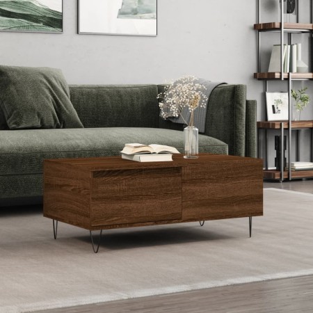 Mesa de centro madera contrachapada marrón roble 90x50x36,5 cm de vidaXL, Mesas de centro - Ref: Foro24-830811, Precio: 49,21...