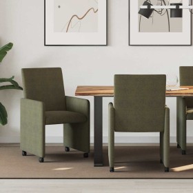 Sillas de Comedor con Ruedas con ruedas 2 pcs Verde ejército en Sillas de comedor | Comprar online en Foru.es