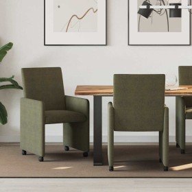 Sillas de Comedor con Ruedas con ruedas 2 pcs Verde ejército en Sillas de comedor | Comprar online en Foru.es
