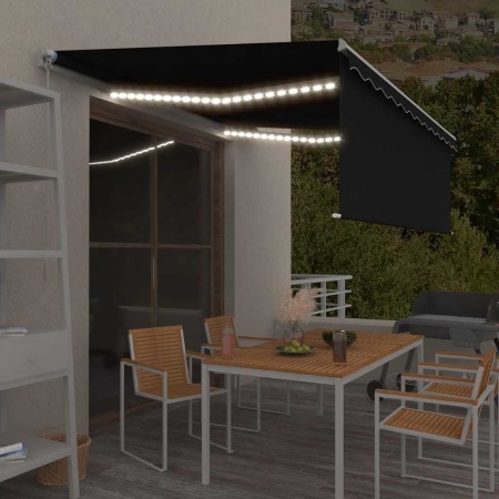 Toldo retráctil manual con persiana y LED antracita 4,5x3 m en Toldos | Comprar online en Foru.es