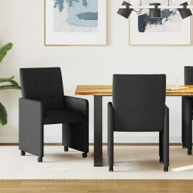Sillas de Comedor con Ruedas 2 pcs Negro 58 x 65 x 94 cm tela en Sillas de comedor | Comprar online en Foru.es