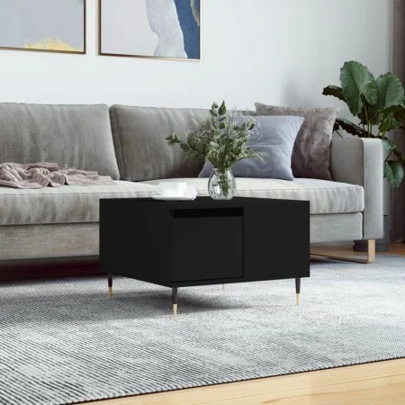 Mesa de centro madera contrachapada negro 55x55x36,5 cm de vidaXL, Mesas de centro - Ref: Foro24-830749, Precio: 56,91 €, Des...