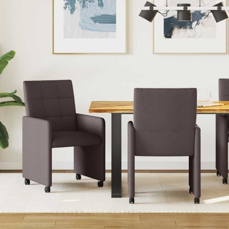 Sillas de Comedor con Ruedas con ruedas 2 pcs Marrón oscuro en Sillas de comedor | Comprar online en Foru.es