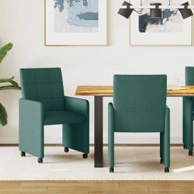 Sillas de Comedor con Ruedas 2 pcs Verde oscuro 58 x 65 x 94 cm en Sillas de comedor | Comprar online en Foru.es