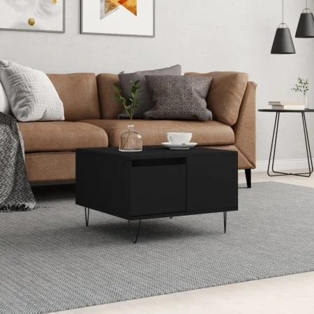 Mesa de centro madera contrachapada negro 55x55x36,5 cm de vidaXL, Mesas de centro - Ref: Foro24-830757, Precio: 55,77 €, Des...