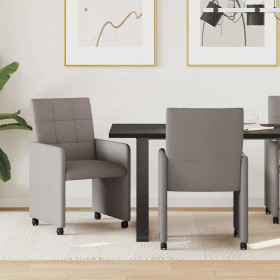 Sillas de Comedor con Ruedas 2 pcs Taupé 58 x 65 x 94 cm tela en Sillas de comedor | Comprar online en Foru.es