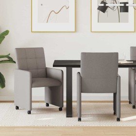 Sillas de Comedor con Ruedas 2 pcs Taupé 58 x 65 x 94 cm tela en Sillas de comedor | Comprar online en Foru.es