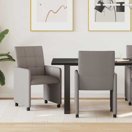 Sillas de Comedor con Ruedas 2 pcs Taupé 58 x 65 x 94 cm tela en Sillas de comedor | Comprar online en Foru.es