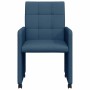 Sillas de Comedor con Ruedas 2 pcs Azul 58 x 65 x 94 cm tela en Sillas de comedor | Comprar online en Foru.es
