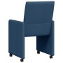 Sillas de Comedor con Ruedas 2 pcs Azul 58 x 65 x 94 cm tela en Sillas de comedor | Comprar online en Foru.es