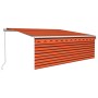 Toldo retráctil manual con persiana y LED naranja/marrón 4,5x3m en Toldos | Comprar online en Foru.es