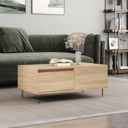 Mesa de centro madera contrachapada roble Sonoma 90x50x36,5 cm de vidaXL, Mesas de centro - Ref: Foro24-830807, Precio: 67,69...