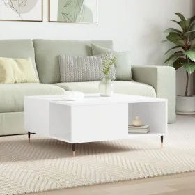 Mesa de centro madera contrachapada blanco 80x80x36,5 cm de vidaXL, Mesas de centro - Ref: Foro24-830772, Precio: 73,24 €, De...