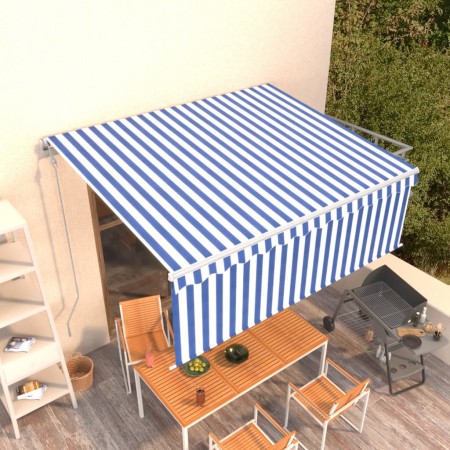 Toldo automático retráctil con persiana azul y blanco 4,5x3 m en Toldos | Comprar online en Foru.es