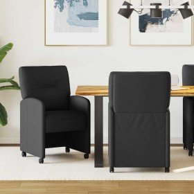 Sillas de Comedor con Ruedas 2 pcs Negro 57 x 67 x 95 cm tela en Sillas de comedor | Comprar online en Foru.es
