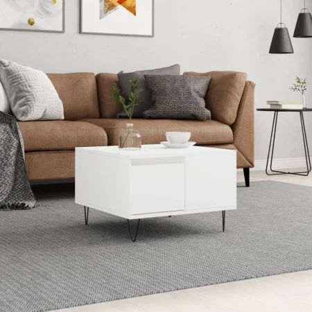 Mesa de centro madera contrachapada blanco 55x55x36,5 cm de vidaXL, Mesas de centro - Ref: Foro24-830756, Precio: 56,16 €, De...
