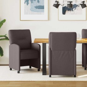 Sillas de Comedor con Ruedas con ruedas 2 pcs Marrón oscuro en Sillas de comedor | Comprar online en Foru.es