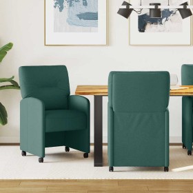 Sillas de Comedor con Ruedas 2 pcs Verde oscuro 57 x 67 x 95 cm en Sillas de comedor | Comprar online en Foru.es