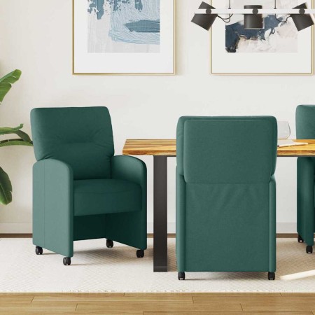 Sillas de Comedor con Ruedas 2 pcs Verde oscuro 57 x 67 x 95 cm en Sillas de comedor | Comprar online en Foru.es
