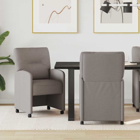 Sillas de Comedor con Ruedas 2 pcs Taupé 57 x 67 x 95 cm tela en Sillas de comedor | Comprar online en Foru.es