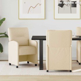 Sillas de Comedor con Ruedas 2 pcs Crema 57 x 67 x 95 cm tela en Sillas de comedor | Comprar online en Foru.es