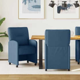 Sillas de Comedor con Ruedas 2 pcs Azul 57 x 67 x 95 cm tela en Sillas de comedor | Comprar online en Foru.es