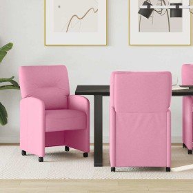 Sillas de Comedor con Ruedas 2 pcs Rosa 57 x 67 x 95 cm tela en Sillas de comedor | Comprar online en Foru.es