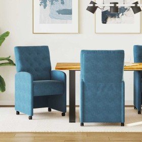 Sillas de Comedor con Ruedas 2 pcs Azul 58 x 67 x 97 cm en Sillas de comedor | Comprar online en Foru.es