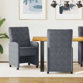 Sillas de Comedor con Ruedas 2 pcs Gris oscuro 58 x 67 x 97 cm en Sillas de comedor | Comprar online en Foru.es