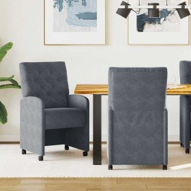 Sillas de Comedor con Ruedas 2 pcs Gris oscuro 58 x 67 x 97 cm en Sillas de comedor | Comprar online en Foru.es