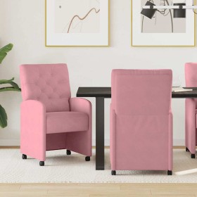 Sillas de Comedor con Ruedas 2 pcs Rosa 58 x 67 x 97 cm en Sillas de comedor | Comprar online en Foru.es