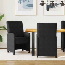 Sillas de Comedor con Ruedas 2 pcs Negro 58 x 67 x 97 cm en Sillas de comedor | Comprar online en Foru.es