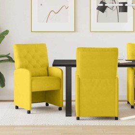 Sillas de Comedor con Ruedas 2 pcs Amarillo 58 x 67 x 97 cm en Sillas de comedor | Comprar online en Foru.es