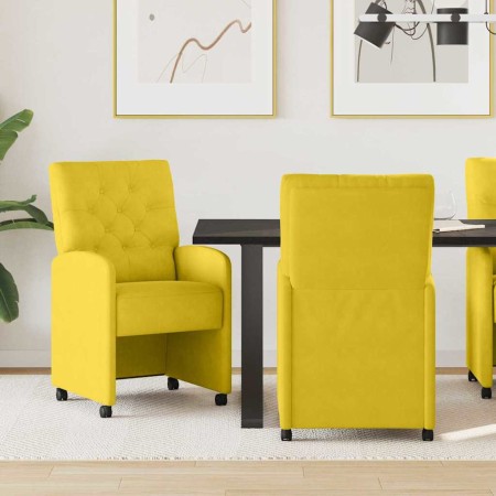 Sillas de Comedor con Ruedas 2 pcs Amarillo 58 x 67 x 97 cm en Sillas de comedor | Comprar online en Foru.es