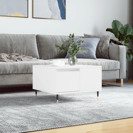 Mesa de centro madera contrachapada blanco 55x55x36,5 cm de vidaXL, Mesas de centro - Ref: Foro24-830748, Precio: 57,61 €, De...