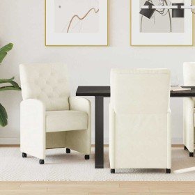 Sillas de Comedor con Ruedas 2 pcs Crema 58 x 67 x 97 cm en Sillas de comedor | Comprar online en Foru.es