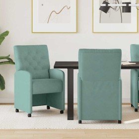 Sillas de Comedor con Ruedas 2 pcs Verde mar 58 x 67 x 97 cm en Sillas de comedor | Comprar online en Foru.es