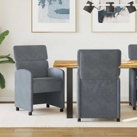 Sillas de Comedor con Ruedas 2 pcs Gris oscuro 58 x 65 x 98 cm en Sillas de comedor | Comprar online en Foru.es